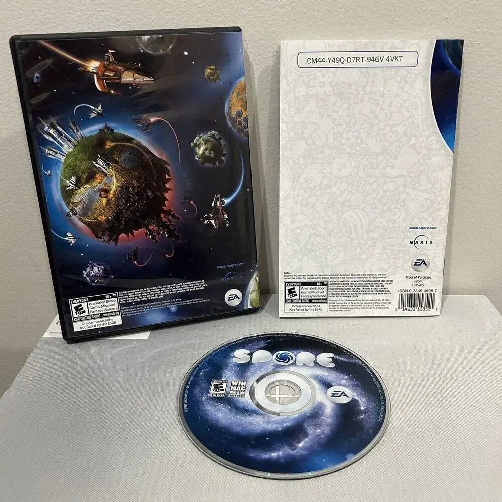 SPORE PC Game Win Mac DVD-Rom Software with Manual & Case 2008 Untested *